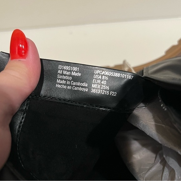 Sam & Libby Vegan Leather Combat boots, lace up/Zipper, black, size 8.5 US, NWOT - Picture 8 of 9